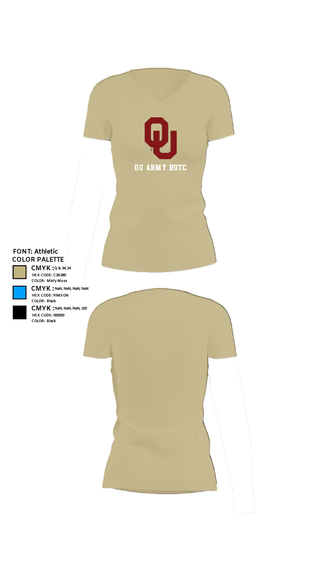 Womens Short Sleeve Vneck Shirt, OU Army ROTC, Army, Teamtime, Team time, sublimation, custom sports apparel, team uniforms, spirit wear, spiritwear, sports uniforms, custom shirts, team store, custom team store, fundraiser sports, apparel fundraiser