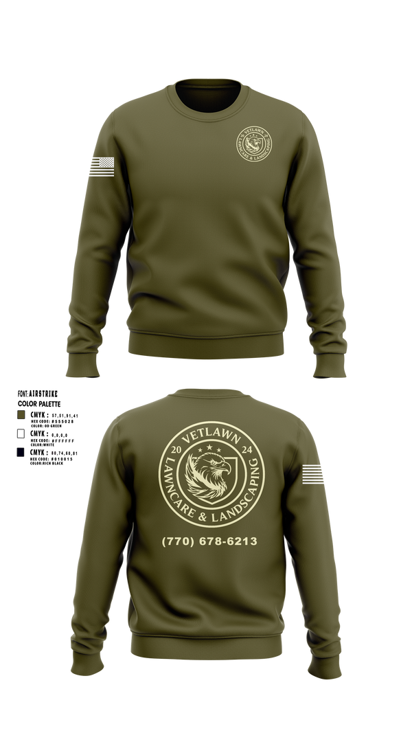 Crew Neck Sweatshirt, VetLawn, Army, Teamtime, Team time, sublimation, custom sports apparel, team uniforms, spirit wear, spiritwear, sports uniforms, custom shirts, team store, custom team store, fundraiser sports, apparel fundraiser
