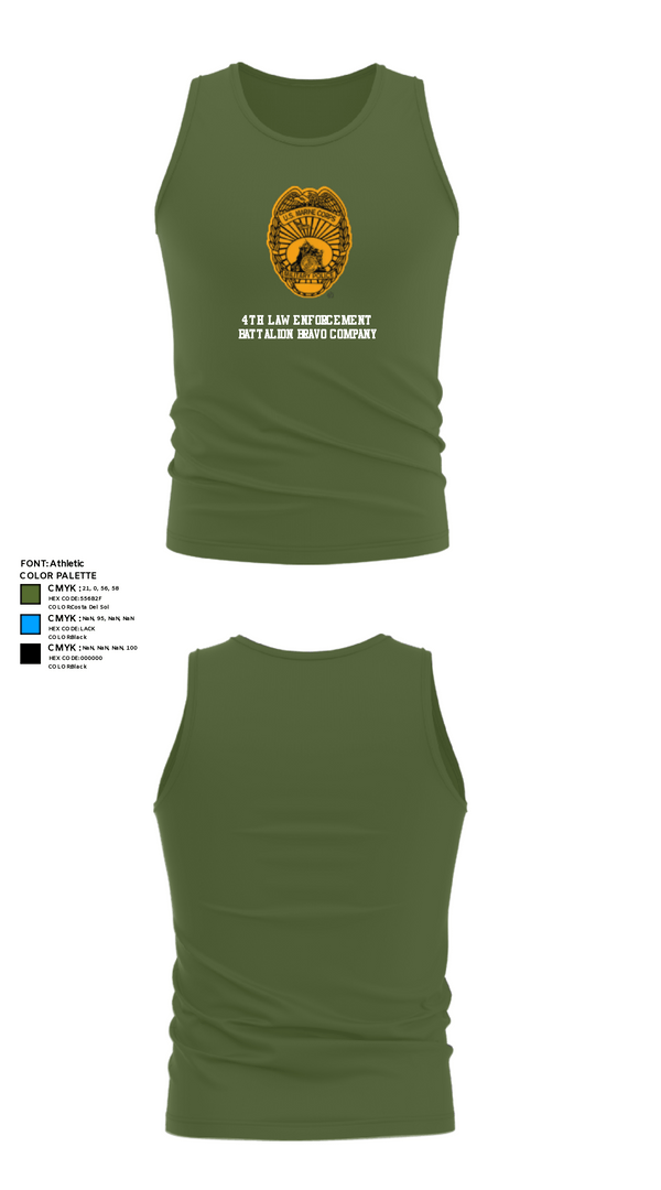 Tank Top, 4th Law Enforcement Battalion Bravo Company, Marines, Teamtime, Team time, sublimation, custom sports apparel, team uniforms, spirit wear, spiritwear, sports uniforms, custom shirts, team store, custom team store, fundraiser sports, apparel fundraiser