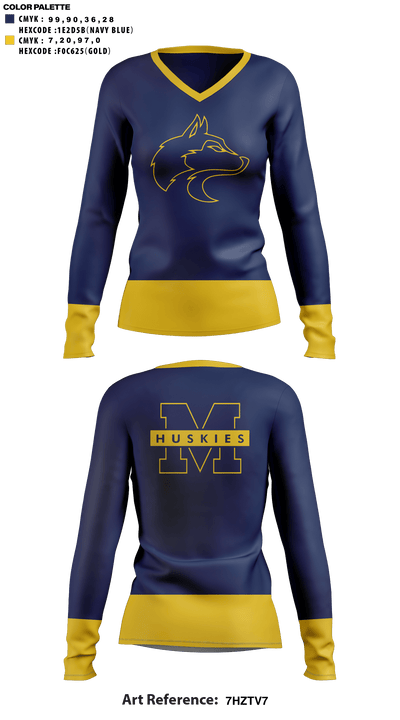 Marsing High School Cheer 8568525 Women's Long Sleeve V-neck Shirt - 41