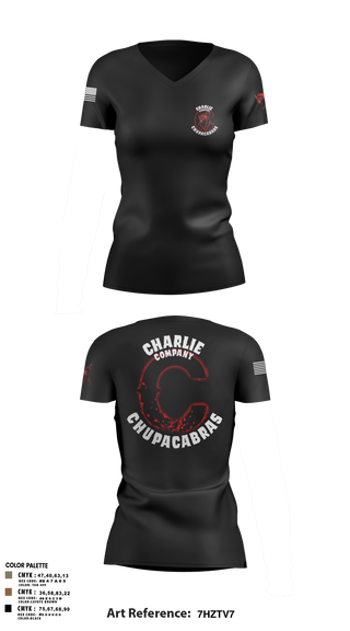 Womens Short Sleeve Vneck Shirt, C Co Chupacabras, Army, Teamtime, Team time, sublimation, custom sports apparel, team uniforms, spirit wear, spiritwear, sports uniforms, custom shirts, team store, custom team store, fundraiser sports, apparel fundraiser