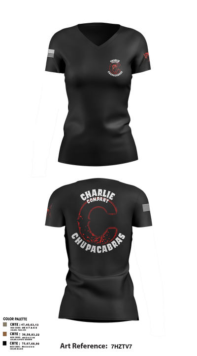 C Co Chupacabras Women's Short Sleeve V-neck Shirt - 3