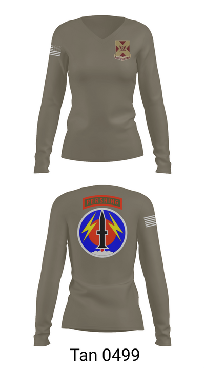 4/9 Field Artillery 56 Command (Pershing) 34975025 Women's Long Sleeve V-neck Shirt - 77