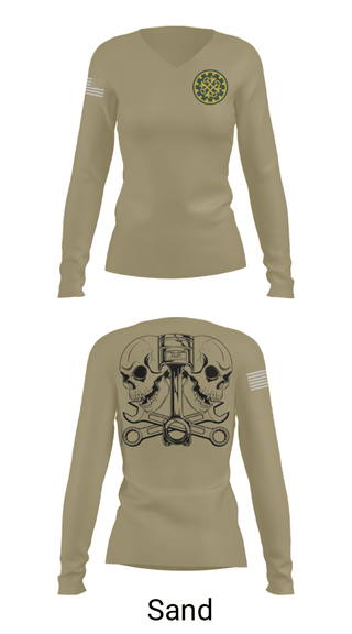 Womens Long Sleeve Vneck Shirt, 46th MP Co, Army, Teamtime, Team time, sublimation, custom sports apparel, team uniforms, spirit wear, spiritwear, sports uniforms, custom shirts, team store, custom team store, fundraiser sports, apparel fundraiser