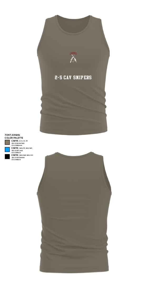 Tank Top, 2-5 CAV Snipers, Army, Teamtime, Team time, sublimation, custom sports apparel, team uniforms, spirit wear, spiritwear, sports uniforms, custom shirts, team store, custom team store, fundraiser sports, apparel fundraiser