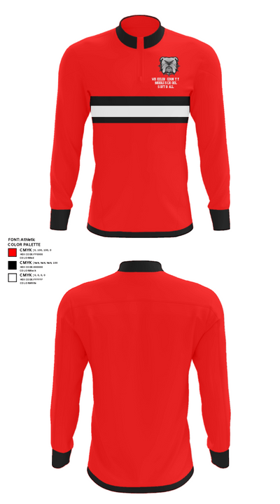 Wheeler County Middle School Softball 81804266 Quarter Zip Jacket - 31