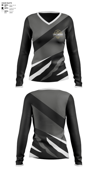 Womens Long Sleeve Vneck Shirt, Lakewood High School Bsketball, Women's Basketball, Teamtime, Team time, sublimation, custom sports apparel, team uniforms, spirit wear, spiritwear, sports uniforms, custom shirts, team store, custom team store, fundraiser sports, apparel fundraiser