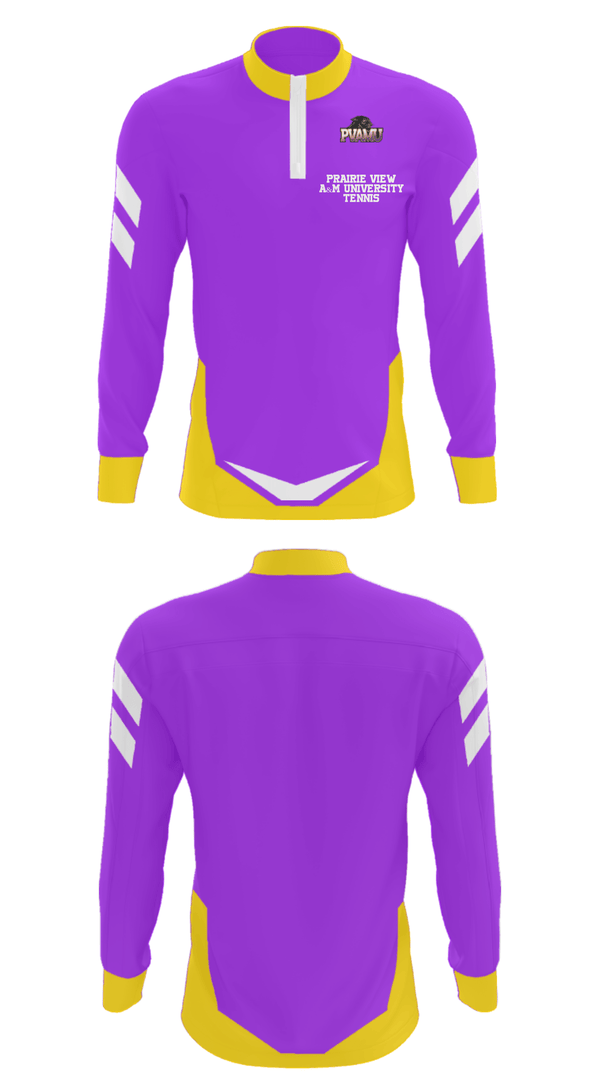 Quarter Zip Jacket, Prairie View A&M University Tennis, Tennis, Teamtime, Team time, sublimation, custom sports apparel, team uniforms, spirit wear, spiritwear, sports uniforms, custom shirts, team store, custom team store, fundraiser sports, apparel fundraiser