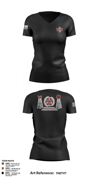 Womens Short Sleeve Vneck Shirt, q trp 4/278th, , Teamtime, Team time, sublimation, custom sports apparel, team uniforms, spirit wear, spiritwear, sports uniforms, custom shirts, team store, custom team store, fundraiser sports, apparel fundraiser