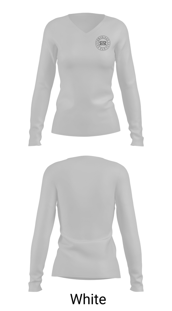 Womens Long Sleeve Vneck Shirt, American R&R, , Teamtime, Team time, sublimation, custom sports apparel, team uniforms, spirit wear, spiritwear, sports uniforms, custom shirts, team store, custom team store, fundraiser sports, apparel fundraiser