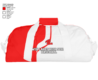 Duffle Bag, Twin Lakes High School Baseball, Baseball, Teamtime, Team time, sublimation, custom sports apparel, team uniforms, spirit wear, spiritwear, sports uniforms, custom shirts, team store, custom team store, fundraiser sports, apparel fundraiser