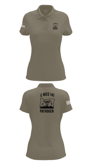 Womens Short Sleeve Performance Polo, C MED 141, National Guard, Teamtime, Team time, sublimation, custom sports apparel, team uniforms, spirit wear, spiritwear, sports uniforms, custom shirts, team store, custom team store, fundraiser sports, apparel fundraiser