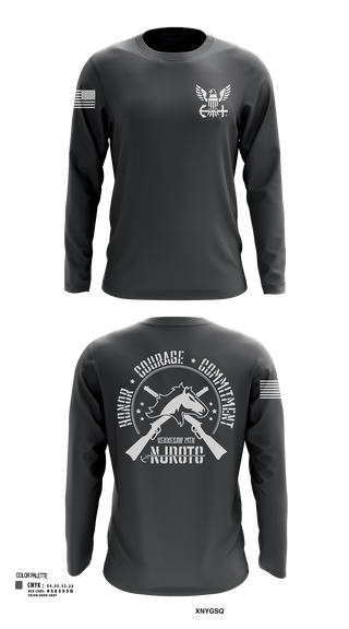 Long Sleeve Performance Shirt, Kennesaw Mountain NJROTC, Navy, Teamtime, Team time, sublimation, custom sports apparel, team uniforms, spirit wear, spiritwear, sports uniforms, custom shirts, team store, custom team store, fundraiser sports, apparel fundraiser