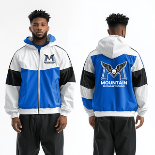 Windbreaker, R.E. Mountain Secondary School, Spirit Store, Teamtime, Team time, sublimation, custom sports apparel, team uniforms, spirit wear, spiritwear, sports uniforms, custom shirts, team store, custom team store, fundraiser sports, apparel fundraiser