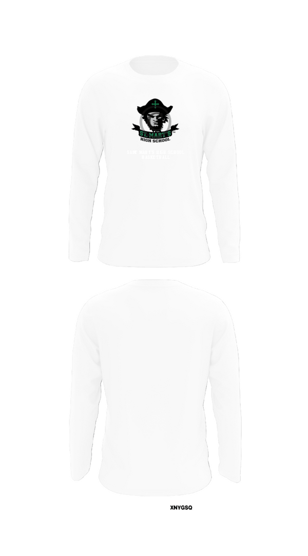 Long Sleeve Performance Shirt, Saint Mary's High School Basketball, Women's Basketball, Teamtime, Team time, sublimation, custom sports apparel, team uniforms, spirit wear, spiritwear, sports uniforms, custom shirts, team store, custom team store, fundraiser sports, apparel fundraiser