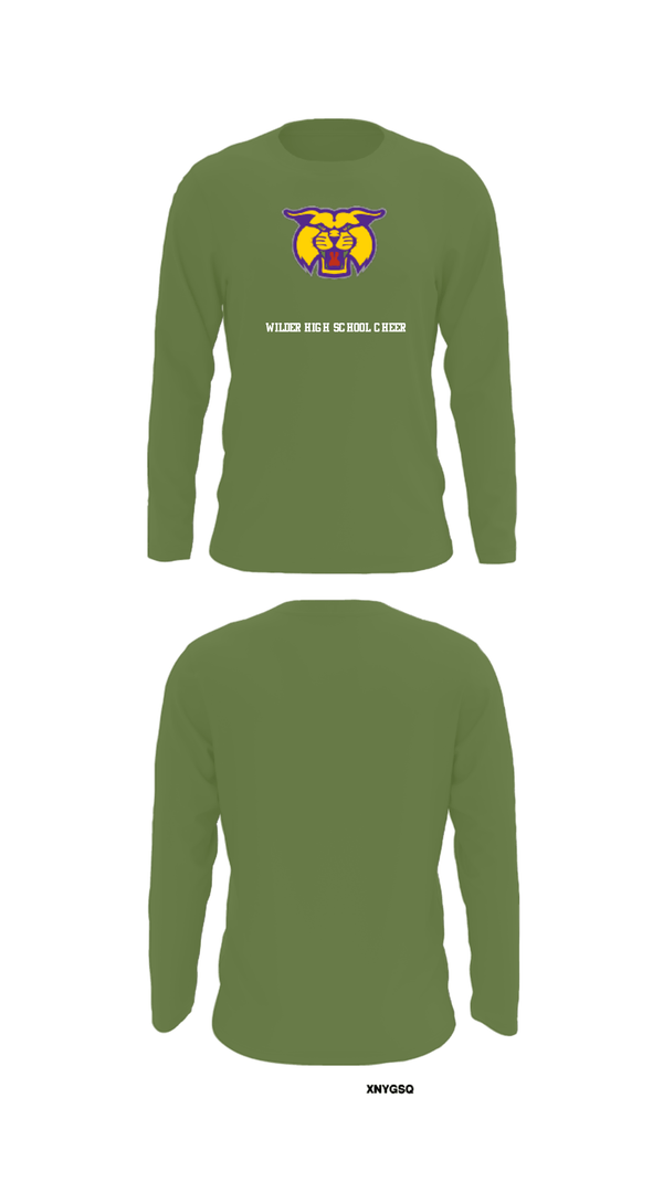 Long Sleeve Performance Shirt, Wilder High School Cheer, Cheer, Teamtime, Team time, sublimation, custom sports apparel, team uniforms, spirit wear, spiritwear, sports uniforms, custom shirts, team store, custom team store, fundraiser sports, apparel fundraiser