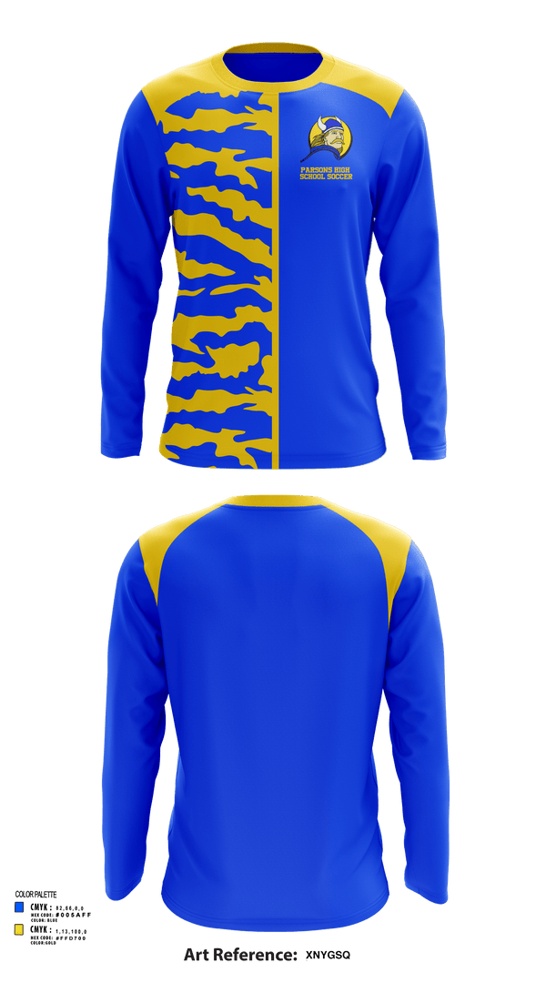 Long Sleeve Performance Shirt, Parsons High School Soccer, Men's Soccer, Teamtime, Team time, sublimation, custom sports apparel, team uniforms, spirit wear, spiritwear, sports uniforms, custom shirts, team store, custom team store, fundraiser sports, apparel fundraiser