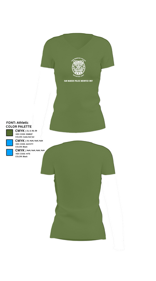 Womens Short Sleeve Vneck Shirt, San Marcos Police Mounted Unit, , Teamtime, Team time, sublimation, custom sports apparel, team uniforms, spirit wear, spiritwear, sports uniforms, custom shirts, team store, custom team store, fundraiser sports, apparel fundraiser