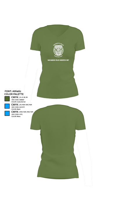 San Marcos Police Mounted Unit 48191371 Women's Short Sleeve V-neck Shirt - 42