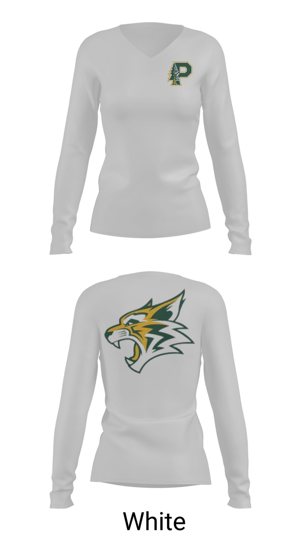 Womens Long Sleeve Vneck Shirt 1, Paradise High School Bobcats, Swimming, Teamtime, Team time, sublimation, custom sports apparel, team uniforms, spirit wear, spiritwear, sports uniforms, custom shirts, team store, custom team store, fundraiser sports, apparel fundraiser