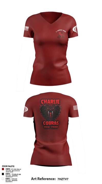 C. Company, MRBn 69081058 Women's Short Sleeve V-neck Shirt - 1