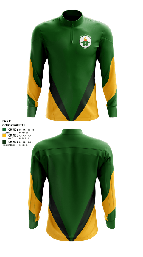 Quarter Zip Jacket, Huron High School Golf, Golf, Teamtime, Team time, sublimation, custom sports apparel, team uniforms, spirit wear, spiritwear, sports uniforms, custom shirts, team store, custom team store, fundraiser sports, apparel fundraiser