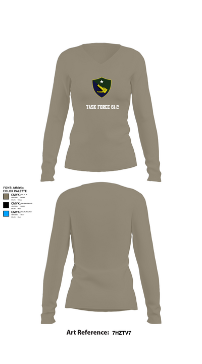 Task Force 61/2 50410807 Women's Long Sleeve V-neck Shirt - 62