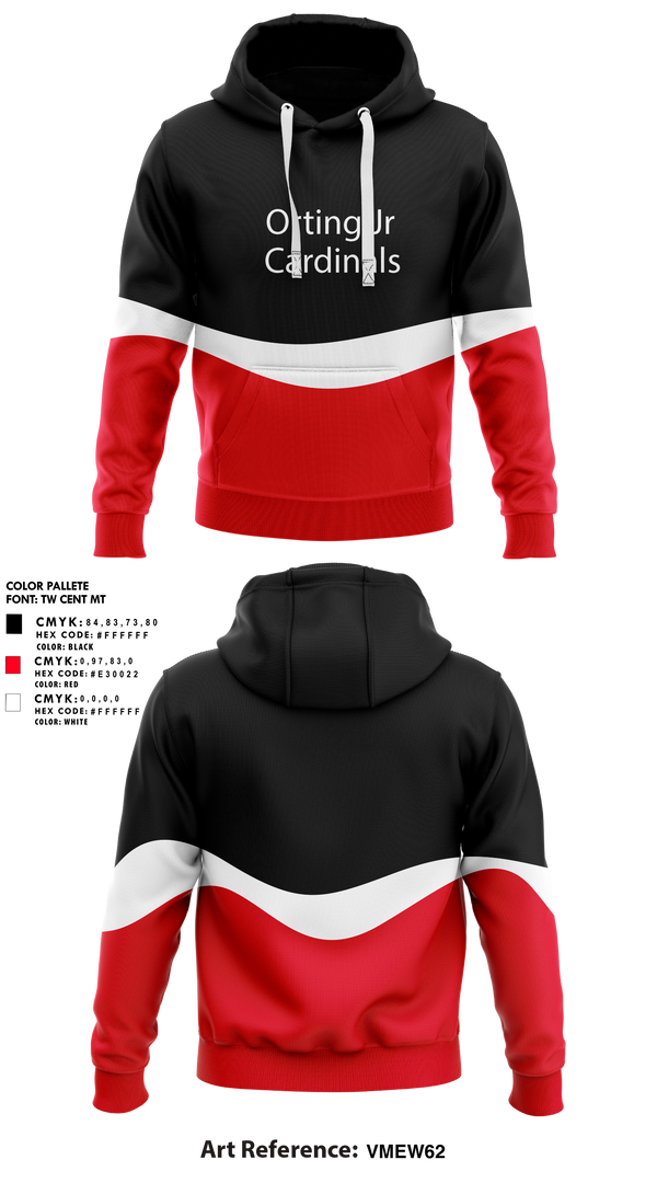 Hoodie, Orting Jr Cardinals, , Teamtime, Team time, sublimation, custom sports apparel, team uniforms, spirit wear, spiritwear, sports uniforms, custom shirts, team store, custom team store, fundraiser sports, apparel fundraiser