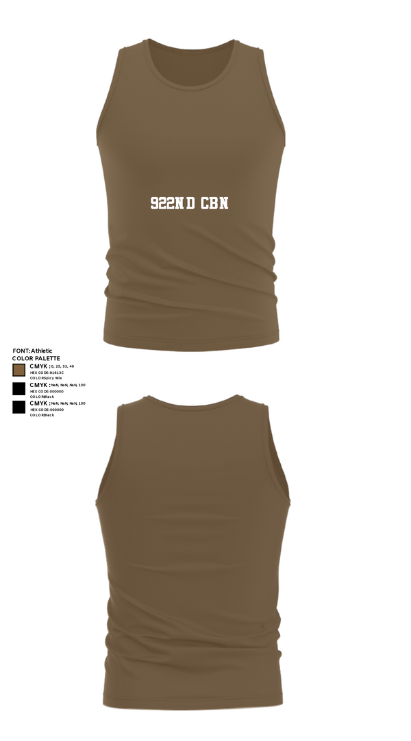 Tank Top, 922nd CBN, Army, Teamtime, Team time, sublimation, custom sports apparel, team uniforms, spirit wear, spiritwear, sports uniforms, custom shirts, team store, custom team store, fundraiser sports, apparel fundraiser
