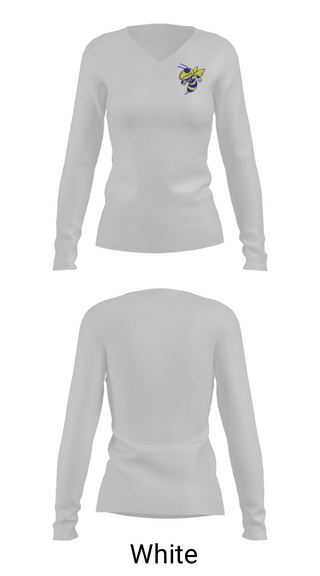 Womens Long Sleeve Vneck Shirt, Hillsdale High School Cheer, Cheer, Teamtime, Team time, sublimation, custom sports apparel, team uniforms, spirit wear, spiritwear, sports uniforms, custom shirts, team store, custom team store, fundraiser sports, apparel fundraiser