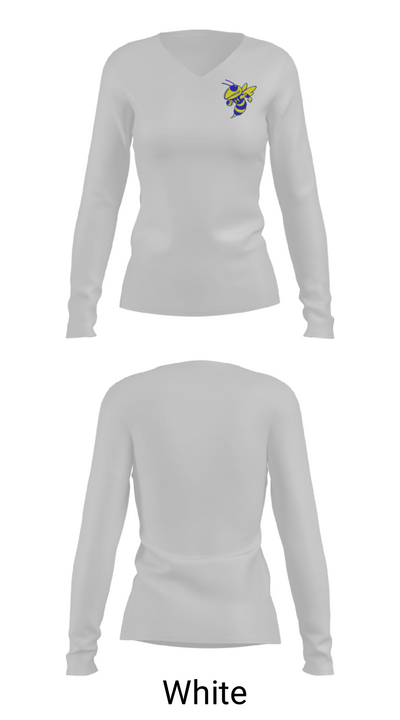 Hillsdale High School Cheer 6218082 Women's Long Sleeve V-neck Shirt - 16
