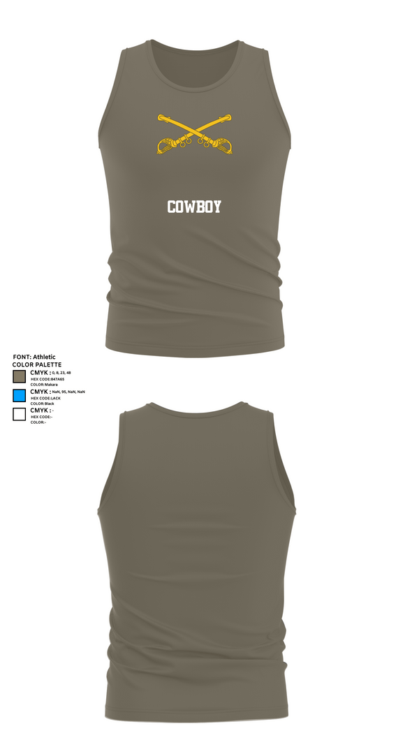 Tank Top, Cowboy, Army, Teamtime, Team time, sublimation, custom sports apparel, team uniforms, spirit wear, spiritwear, sports uniforms, custom shirts, team store, custom team store, fundraiser sports, apparel fundraiser
