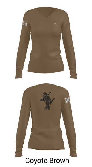 Womens Long Sleeve Vneck Shirt, 2-5 CAV Snipers, Army, Teamtime, Team time, sublimation, custom sports apparel, team uniforms, spirit wear, spiritwear, sports uniforms, custom shirts, team store, custom team store, fundraiser sports, apparel fundraiser