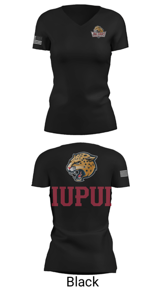 Women's Short Sleeve Vneck Shirt, University-Purdue University Track, Track & Field, Teamtime, Team time, sublimation, custom sports apparel, team uniforms, spirit wear, spiritwear, sports uniforms, custom shirts, team store, custom team store, fundraiser sports, apparel fundraiser