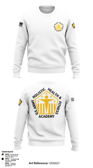 Crew Neck Sweatshirt, U.S. Army Holistic Health & Fitness Academy, Army, Teamtime, Team time, sublimation, custom sports apparel, team uniforms, spirit wear, spiritwear, sports uniforms, custom shirts, team store, custom team store, fundraiser sports, apparel fundraiser