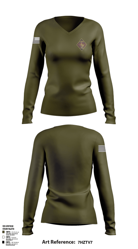 Women's Long Sleeve Vneck Shirt, Transportation service company, Marines, Teamtime, Team time, sublimation, custom sports apparel, team uniforms, spirit wear, spiritwear, sports uniforms, custom shirts, team store, custom team store, fundraiser sports, apparel fundraiser