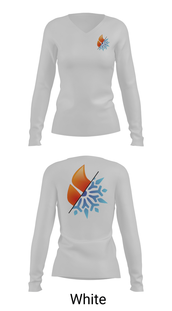 Womens Long Sleeve Vneck Shirt, Pointer services hvac, , Teamtime, Team time, sublimation, custom sports apparel, team uniforms, spirit wear, spiritwear, sports uniforms, custom shirts, team store, custom team store, fundraiser sports, apparel fundraiser