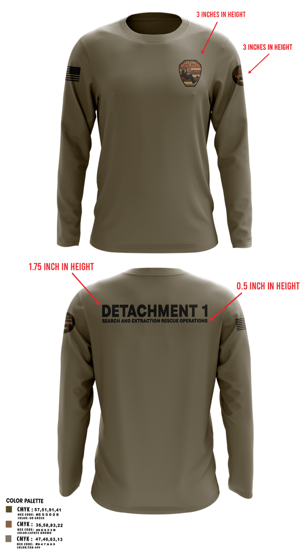 Long Sleeve Performance Shirt, Detachment 1, Air Force, Teamtime, Team time, sublimation, custom sports apparel, team uniforms, spirit wear, spiritwear, sports uniforms, custom shirts, team store, custom team store, fundraiser sports, apparel fundraiser