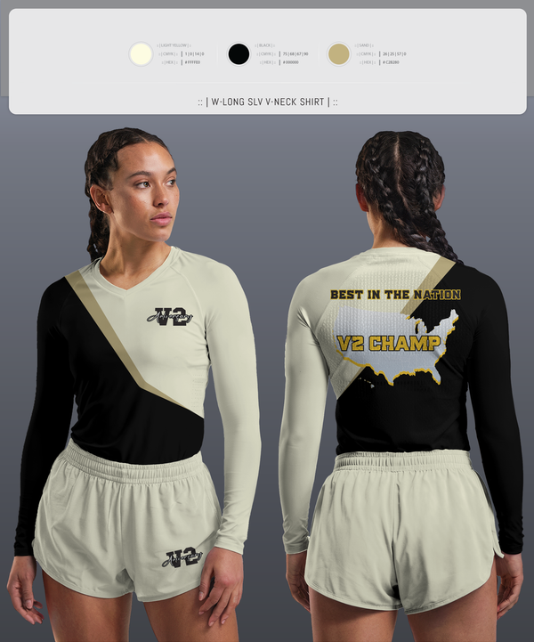 Womens Long Sleeve Vneck Shirt, Volleyball Virginia, Women's Volleyball, Teamtime, Team time, sublimation, custom sports apparel, team uniforms, spirit wear, spiritwear, sports uniforms, custom shirts, team store, custom team store, fundraiser sports, apparel fundraiser