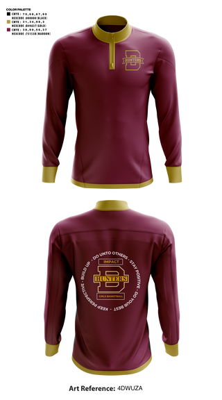 Quarter Zip Jacket, Denfeld High School Basketball, Men's Basketball, Teamtime, Team time, sublimation, custom sports apparel, team uniforms, spirit wear, spiritwear, sports uniforms, custom shirts, team store, custom team store, fundraiser sports, apparel fundraiser
