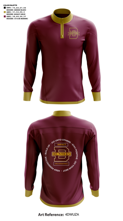 Denfeld High School Basketball 29389122 Quarter Zip Jacket - 42