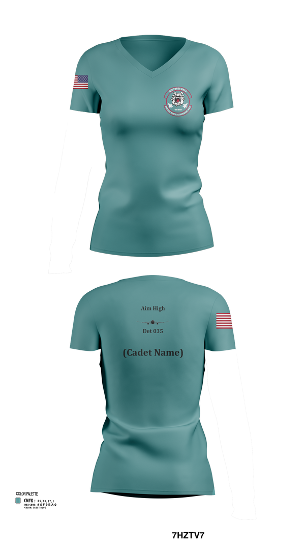 Womens Short Sleeve Vneck Shirt, Detachment 035, Air Force, Teamtime, Team time, sublimation, custom sports apparel, team uniforms, spirit wear, spiritwear, sports uniforms, custom shirts, team store, custom team store, fundraiser sports, apparel fundraiser