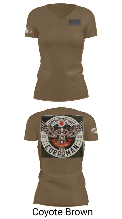 Hospital Corpsman 483709 Women's Short Sleeve V-neck Shirt - 8