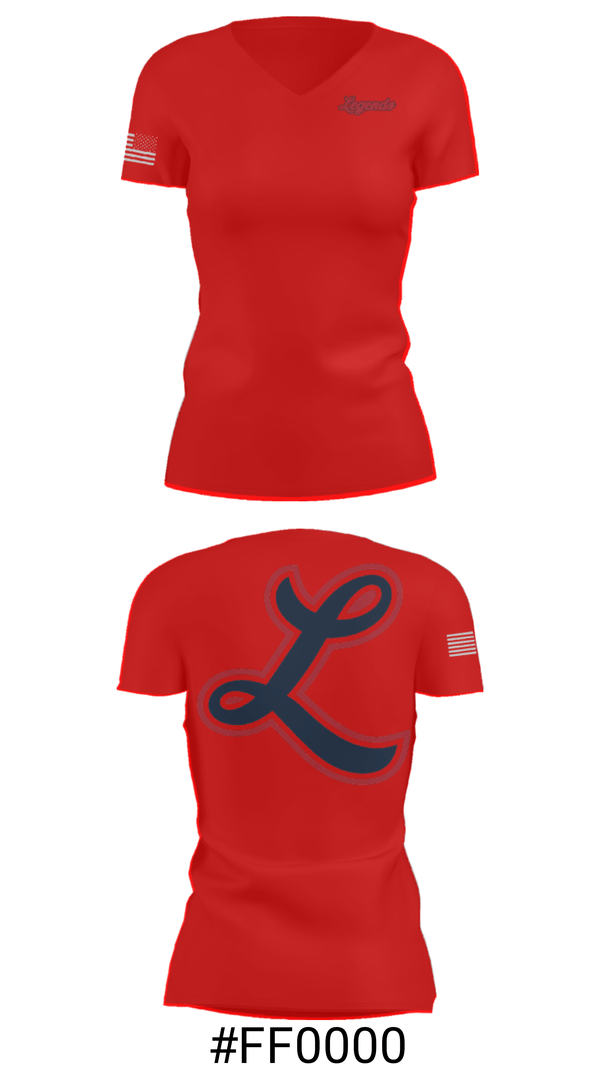 Women's Short Sleeve Vneck Shirt, Louisville Legends Baseball, Baseball, Teamtime, Team time, sublimation, custom sports apparel, team uniforms, spirit wear, spiritwear, sports uniforms, custom shirts, team store, custom team store, fundraiser sports, apparel fundraiser