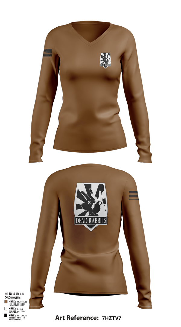 Womens Long Sleeve Vneck Shirt, Dead Rabbits, , Teamtime, Team time, sublimation, custom sports apparel, team uniforms, spirit wear, spiritwear, sports uniforms, custom shirts, team store, custom team store, fundraiser sports, apparel fundraiser