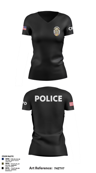 Womens Short Sleeve Vneck Shirt, Carrollton Police Department, Police, Teamtime, Team time, sublimation, custom sports apparel, team uniforms, spirit wear, spiritwear, sports uniforms, custom shirts, team store, custom team store, fundraiser sports, apparel fundraiser