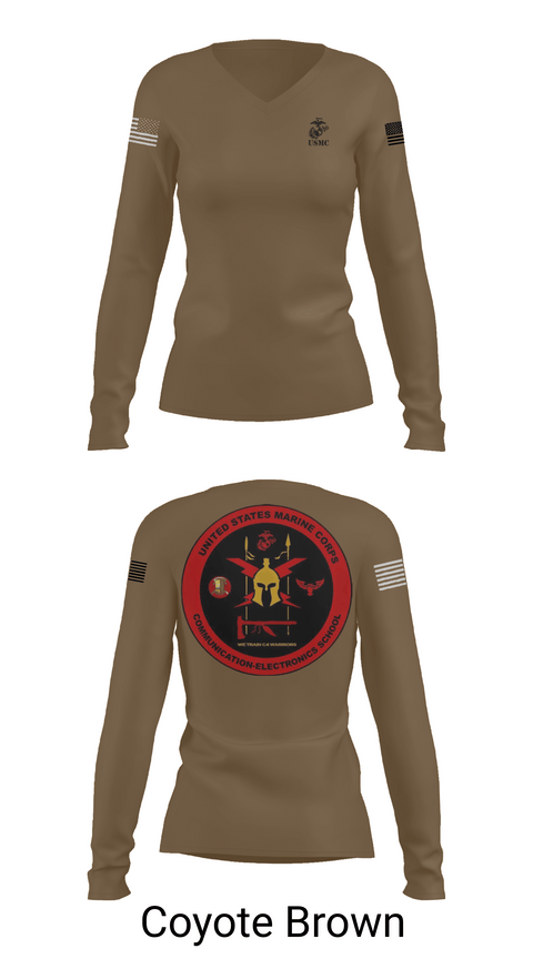 Womens Long Sleeve Vneck Shirt 1, DSAC-23, Marines, Teamtime, Team time, sublimation, custom sports apparel, team uniforms, spirit wear, spiritwear, sports uniforms, custom shirts, team store, custom team store, fundraiser sports, apparel fundraiser