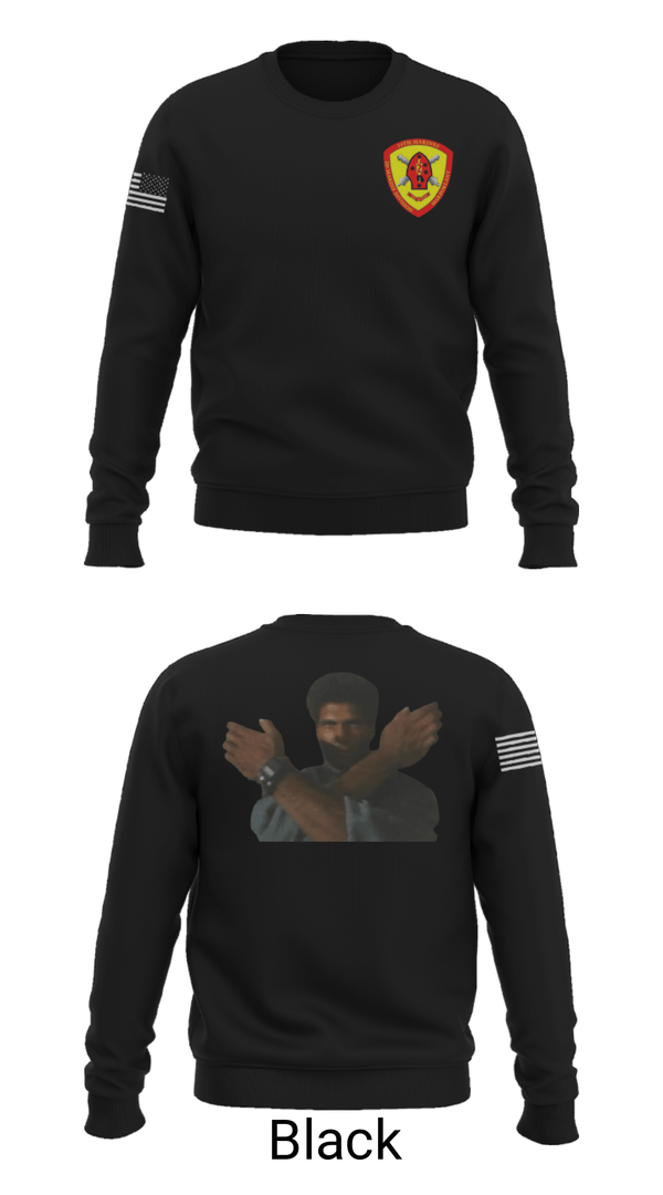 Crew Neck Sweatshirt, 10th Marine Regiment, Marines, Teamtime, Team time, sublimation, custom sports apparel, team uniforms, spirit wear, spiritwear, sports uniforms, custom shirts, team store, custom team store, fundraiser sports, apparel fundraiser