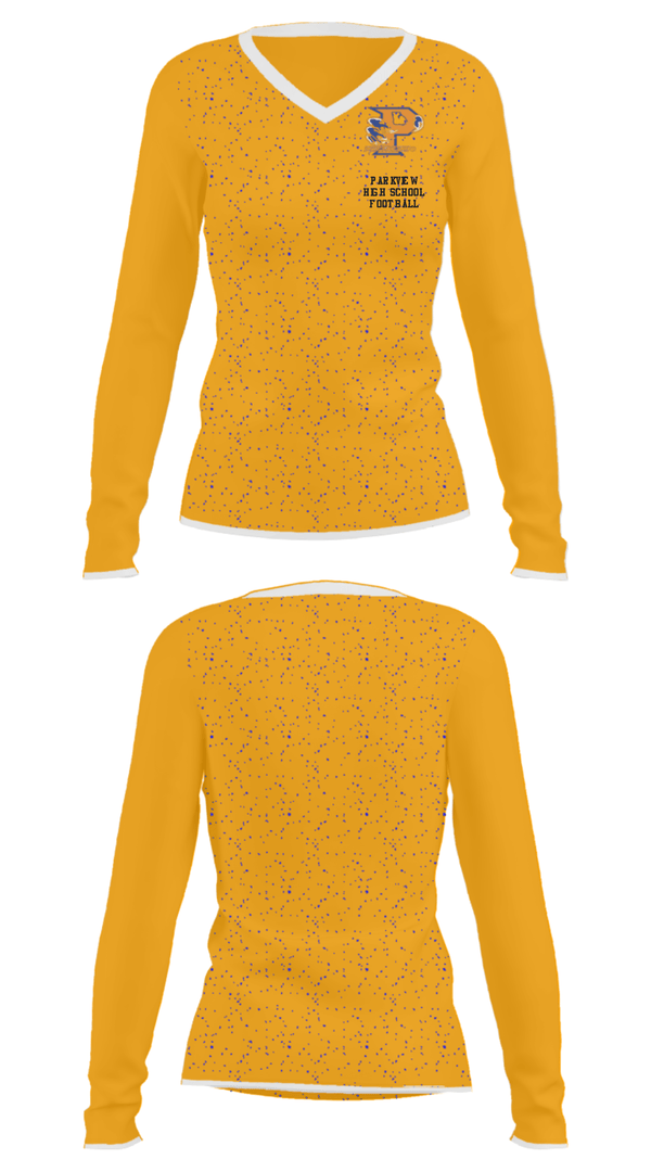 Women's Long Sleeve Vneck Shirt, Parkview High School Football, Football, Teamtime, Team time, sublimation, custom sports apparel, team uniforms, spirit wear, spiritwear, sports uniforms, custom shirts, team store, custom team store, fundraiser sports, apparel fundraiser