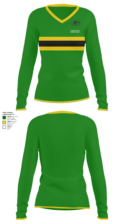 Glenvar High School Track 95759038 Women's Long Sleeve V-neck Shirt - 31